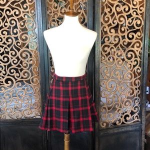 Mini red & black plaid skirt.